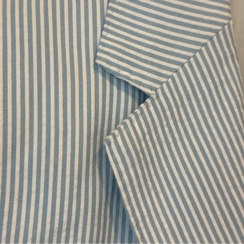 Vineyard Vines Boy Seersucker Bayside Blue Striped Blazer Jacket 18 Preppy Boat